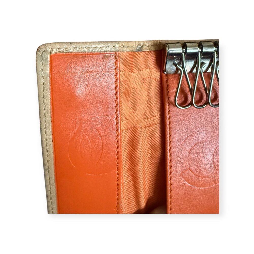 Vintage Chanel Cambon Peach Nude Quilted Leather Key Case | Box - Picture 8 of 10
